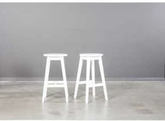 STOOL Baltas ąžuolinė baro (69cm) taburetė