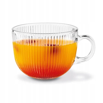Stiklinis puodelis Tadar Jumbo Strips su ąsele, 450 ml