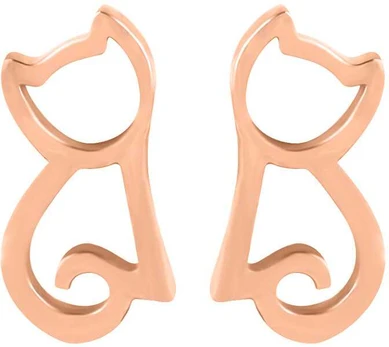 Troli Modern bronze cat earrings
