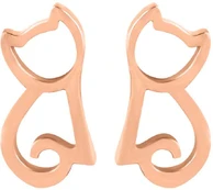 Troli Modern bronze cat earrings kaina