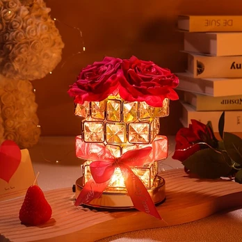 USB rožių LED lempa, 【Raudona】