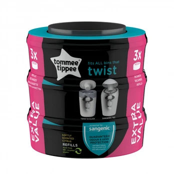 Tommee Tippee Sangenic Twist&Click replacement cartridge,Twist refil 3-pack