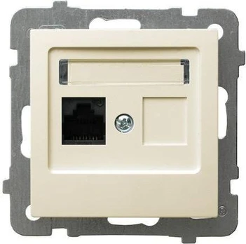 Ospel Single Computer Socket AS, cat 5e ecru (GPK-1G / K / m / 27)