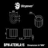 Bitspower Artemis Advanced Multi-Link - 16mm Außendurchmesser, matt-juodas
