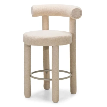 Barinė kėdė „Pedro 2.0“, smėlio spalvos, bouclé