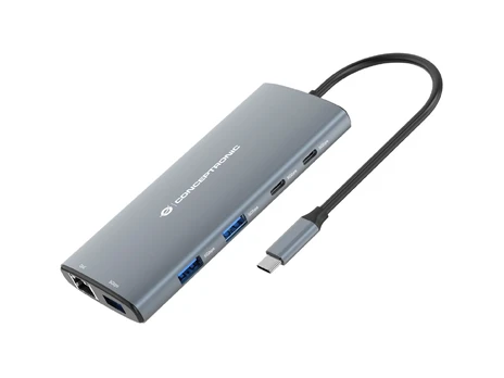 CONCEPTRONIC 10-1 Dock USB-C->HDMI/2xUSB-C/3xUSB-A/+ 20cm gr