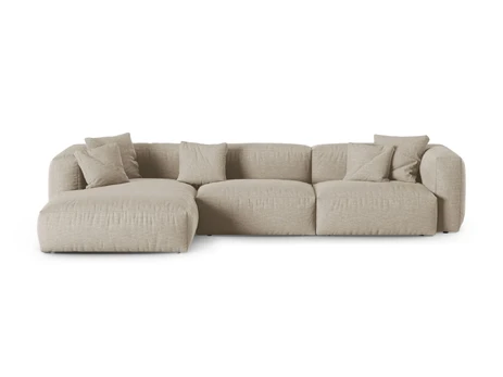 Modular Left Corner Sofa, "Martina", 3 Seats, 370x176x75, Light Beige