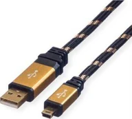 Kabelis USB TRITON Kabelis ROLINE GOLD USB 2.0, typ A - 5-pin Mini, 3 m