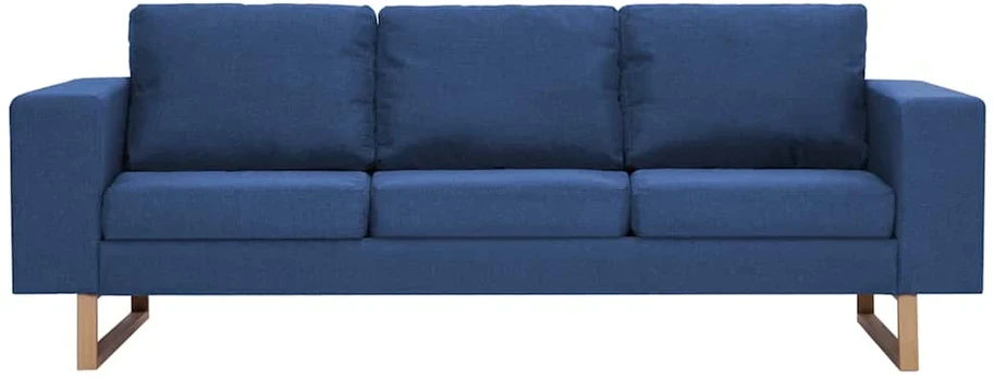 Fotelis Trivietė sofa, mėlyna, audinys