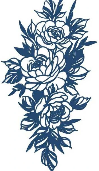 GMBH & CO Rose og blade tatovering