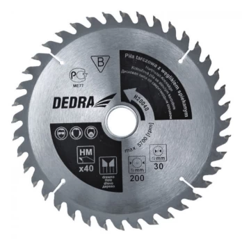 Diskinis pjūklas Dedra 210x30mm 24z. su cementuotu karbidu - H21024