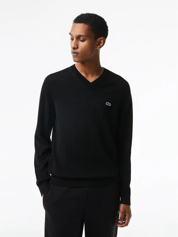Lacoste Megztinis AH1951 Juoda Regular Fit