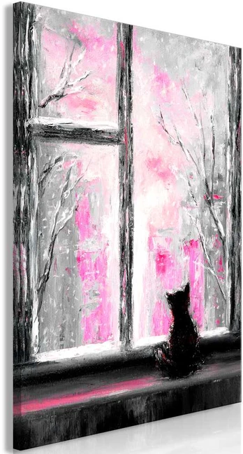 Artgeist Paveikslas - Longing Kitty (1 Part) Vertical Rožinė