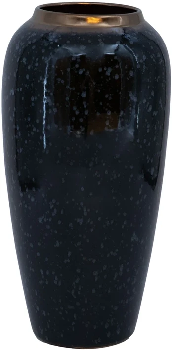 Vase TITAN STONE D17xH32cm, juodas/pilkas