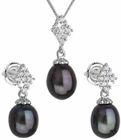 Evolution Group Luxury peacock sidabrinis river pearl set 29018.3 (earrings, chain, pendant) kaina