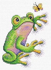 Water-soluble canvas cross sitch kit Frog SV-534 kaina