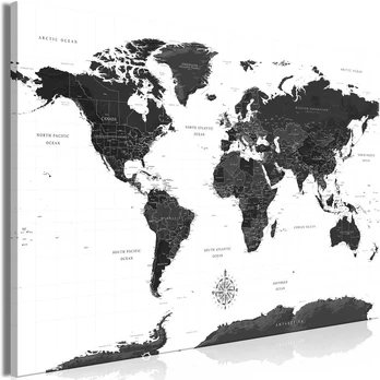 Artgeist Paveikslas - Juodas and Baltas Map (1 Part) Wide