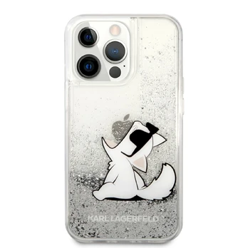 Telefono dėklas Karl Lagerfeld Liquid Glitter for Apple iPhone 13 Pro Max, Apple iPhone 13 Pro Max, sidabro