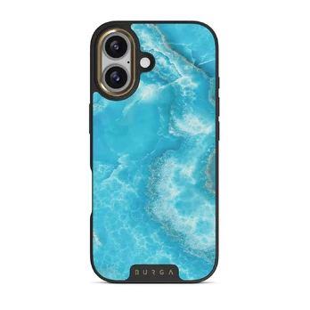 Ocean Waves - Blue iPhone 17 Case, Elite Dark (MagSafe) / Gold