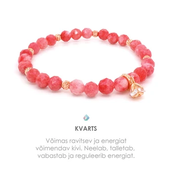 Apyrankė Kvarcas ir Gėlė 6mm