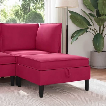 Sofa Sofos pufas su saugojimo funkcija Vyno raudona Aksomas