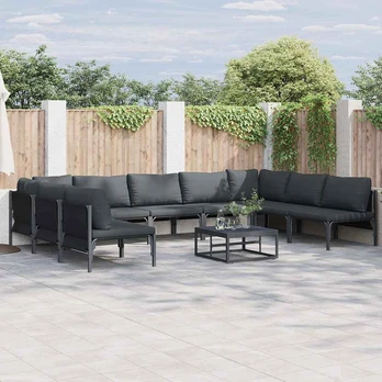 Sodo Sofų Rinkinys 9 pcs Antracito Plienas