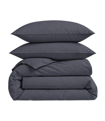 Perkelio patalynės komplektas „Dark Grey Percale“ (80x80 cm)