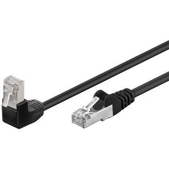 Goobay Kabelis LAN Patchcord CAT 5E F/UTP 1x90 Juodas 1m
