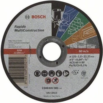 Bosch Multicon. pjovimo diskas 125x22,2x1,0 mm