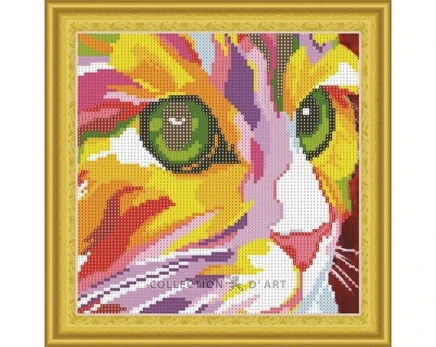 Deimantinė mozaika 30x30 cm. "Spalvotas kačiukas"