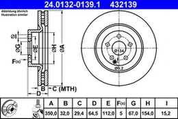 ATE 24.0132-0139.1 Brake Disc