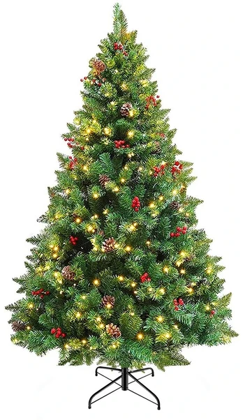 Dirbtinė kalėdinė eglutė su Led apšvietimu, 320 šiltų baltų diodų, 210 cm