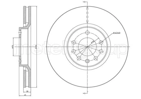 Stabdžių diskas METELLI 23-1353C