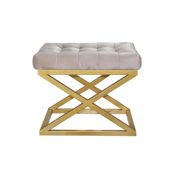 Pouffe, Hanah Home, Capraz, Gold Kremas, 50 x 42 x 40