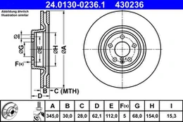 ATE 24.0130-0236.1 Brake Disc kaina