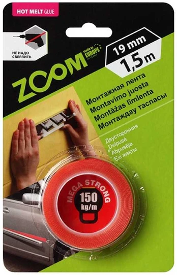 Juostelė MEGA Strong dvipusė montavimui 19mm x1,5m