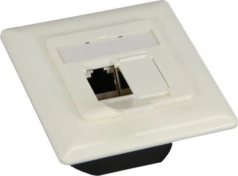 InLine Lizdas Cat.6, 2x RJ45 moteriška, balta (75602H)