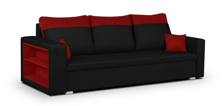 Sofa Bellezza Pablo, juoda/raudona