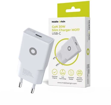 Dėklas Mobile Origin GaN 30W Slim Charger TÜV, MO17 - USB-C