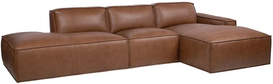 Lova Kampinė sofa „BURTON RC“ iš rudos odos