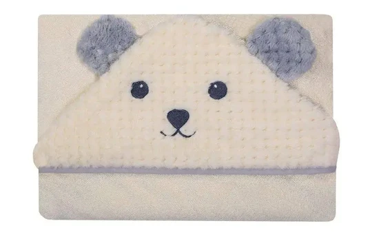 Bathing cover - 322 - TERRY - SOFT/CORAL - MIŚ - size 100x100 - ECRU