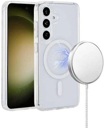 Dėklas eSTUFF INFINITE (GRS) OSLO S25 Galaxy Clear Magnetic Cover.