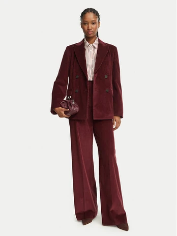 Weekend Max Mara Medžiaginės kelnės Tania 2625136012 Vyšninė Regular Fit