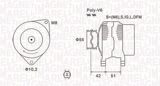 Kintamosios srovės generatorius MAGNETI MARELLI 063732126010