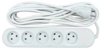 Nordic Quality 5-way socket grounded (D), 5m