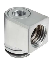 Jungtis EKWB EK-Quantum Torque Micro Rotary 90° - Satin Titanium, sidabro kaina