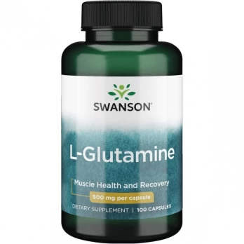 L-Glutaminas, Swanson, 500mg, 100 kapsulių