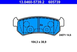 ATE 13.0460-5739.2 Brake pad set