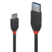 CABLE USB3.2 A-C 0.5M/BLACK 36915 LINDY kaina