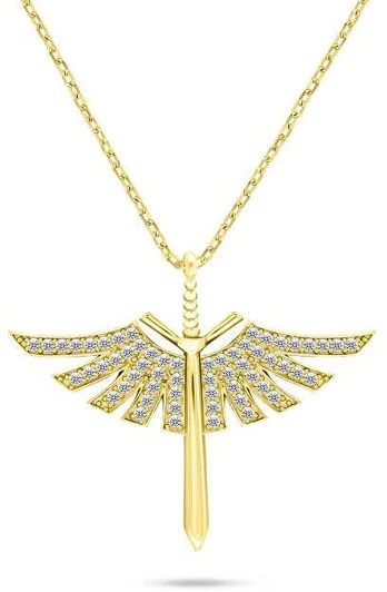 Brilio Silver Brilio Sidabrinis Stylish auksinis-plated pakabukas Angel sword with zircons NCL144Y